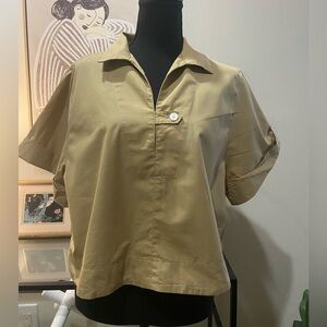 Banana Republic Tan Short Sleeve Blouse